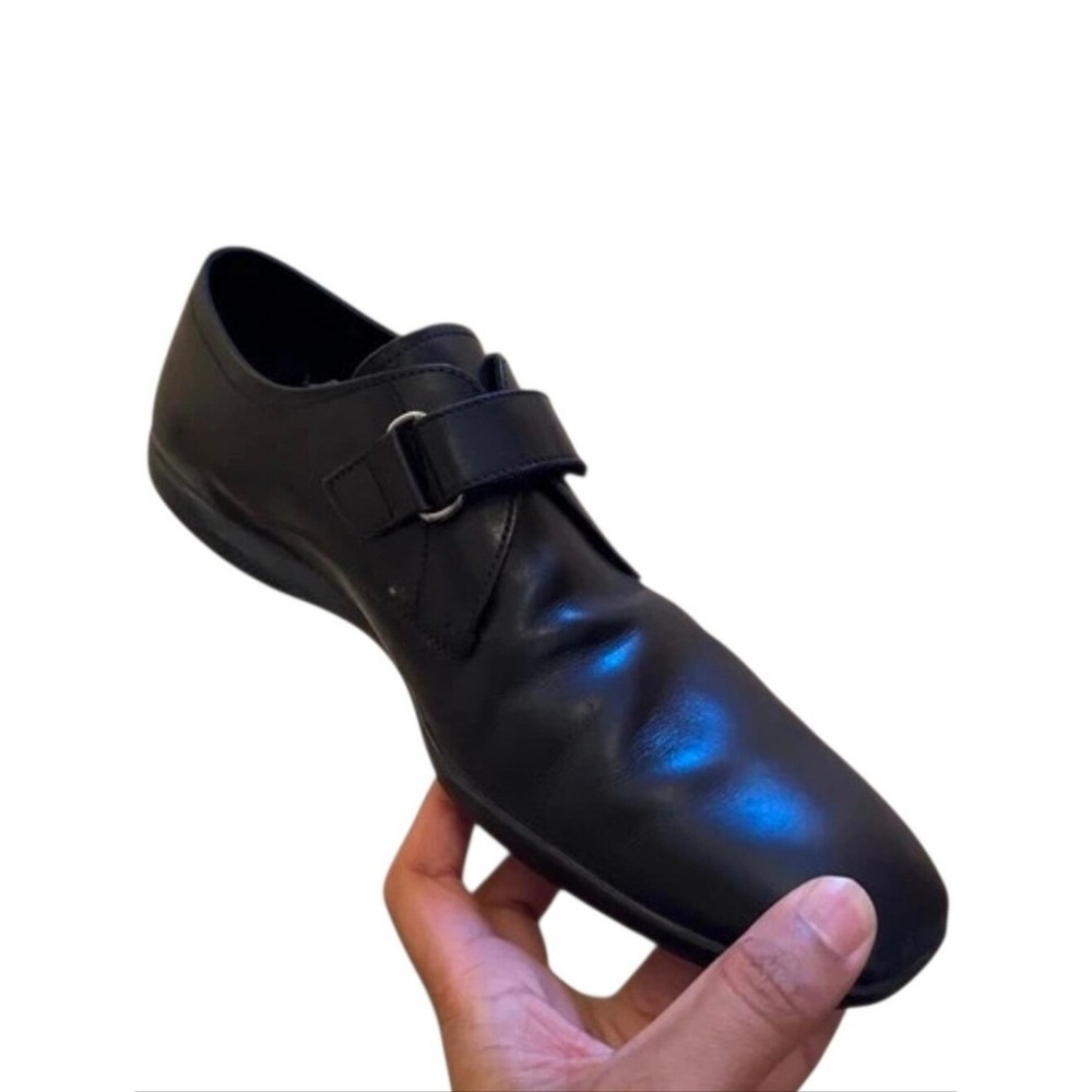 Prada Linea Rossa 4P1909 Luxury Leather Hook Loop Strap Shoes Men Sz US 8.5-9